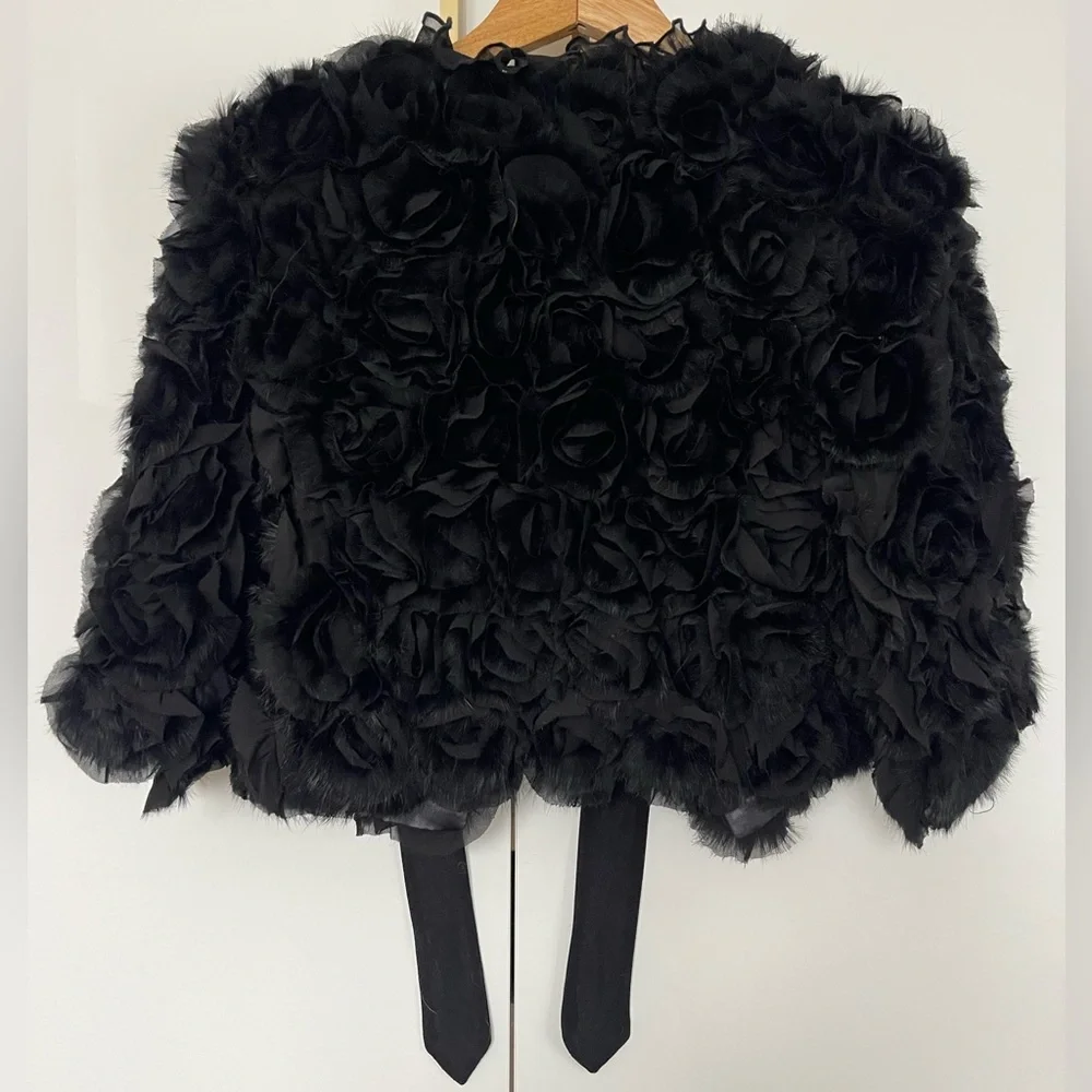 Anna Ferretti Fur & leather vintage bolero jacket - Picture 2 of 5